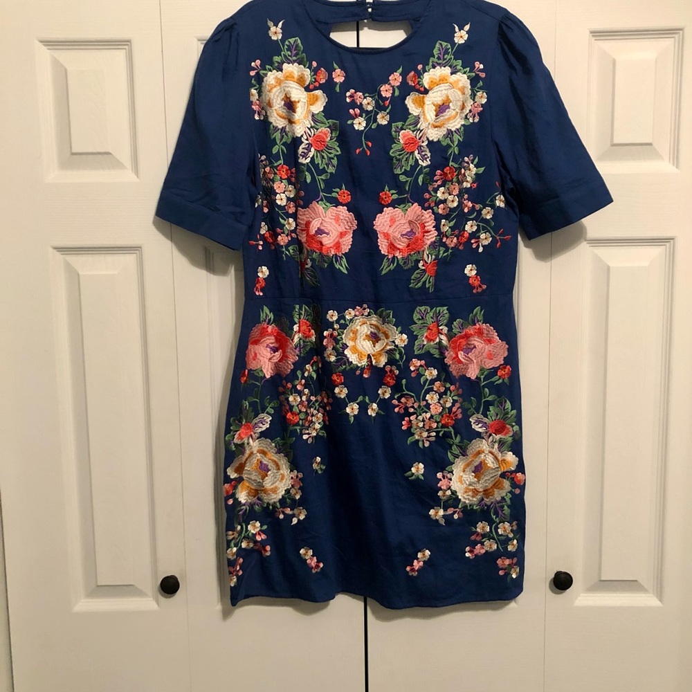 Embroidered Blue Dress